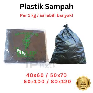 Kantong Plastik Sampah 40x60 50x70 60x100 80x120 / Kresek HD Sampah Trash Bag Hitam 1 Kg