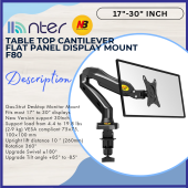 NB North Bayou F80 17" - 30" 19 20 22 24 27 28 29 Inch Gas Strut Single Arm Table TV Monitor Bracket F80