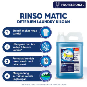 Rinso Matic Professional Deterjen Cair Laundry Kiloan Cair Jerigen 4.5L Best Seller