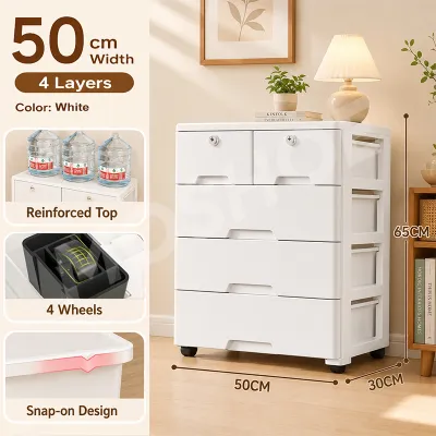 MOSHOE 50CM Plastic Drawer Cabinet Thickened Clothes Storage Organizer Space Saving Household Cabinet for Home