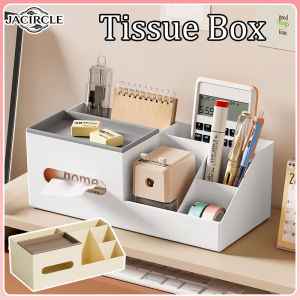 JACIRCLE Tissue Box Plastic Creative Simple Combination Pen holder Drawer Paper Box Divided Layer Cosmetics and Miscellaneous Storage Box