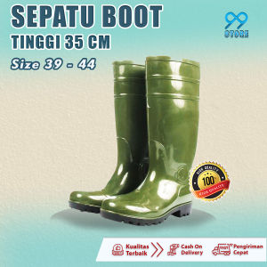 SEPATU BOOT KARET ANTI AIR TEBAL SIZE 39-44 / SEPATU PERKEBUNAN PROYEK ANTI LICIN LENTUR TAHAN LAMA / COD