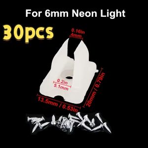 C0F0E. 90pcs LED Strip Fix Clips Holder Connector Accessories/ Neon Mounting Clips Flexible Light Strip Fixing Card/Led Light Strip Buckles With Screws LED Strip Fix Clips For Fixing 2835 Neon Light 220V Flexible COB Plastic Buckle.