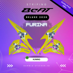 Striping Viral Motor Honda Beat 2020/Deluxe Terbaru Motif Anime Furina Genshin Impact Simple Variasi Warna