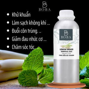 (HCM) Tinh Dầu Sả Chanh BOBA Nguyên Chất Xông Hương Thơm Mát Làm Nến Thơm - BOBA Naturals