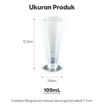 BEVAVAR Gelas Ukur Cone Kerucut Cone Measuring Cup 100ml Gelas Takar Ukur TEBAL