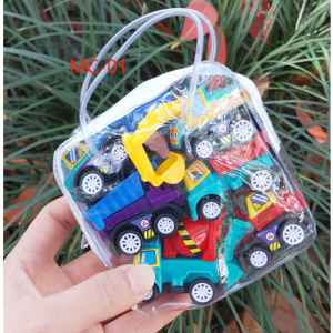 ชุดรถลากการ์ตูนเด็กมินิเฉื่อยของเล่นรถเด็กของขวัญสร้างสรรค์สำหรับเด็ก 6 ชิ้นในถุง