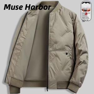 Muse Harbor ⚡️การจัดส่งภายใน 3 วัน⚡️ แจ็คเก็ตผู้ชายฤดูใบไม้ร่วงและหนาว รุ่นใหม่สไตล์เบสบอลคอปกผ่อนคลายแบบบอมเบอร์