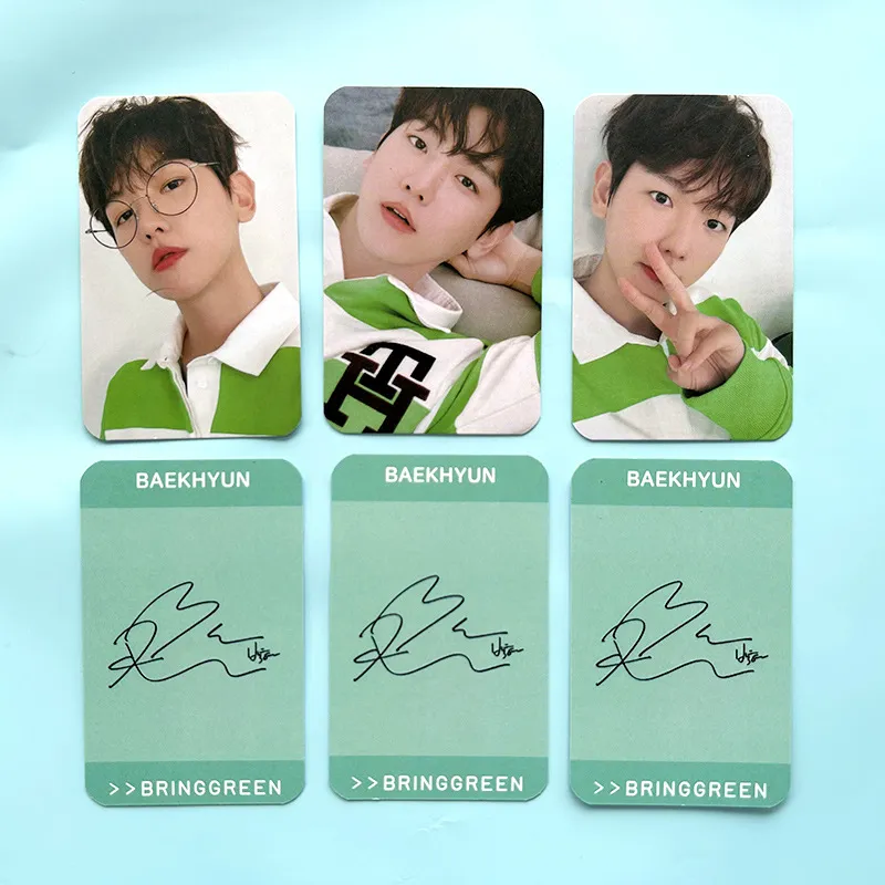 EXO Baek Hyun PhotoCard Bring Green x Baekhyun Lomo Cards 3 Per