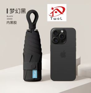 TWOL SHOP Stock no.207,1pcs Mini UV Umbrella with hook Five-Folds Ultra-light small Umbrella Folding UV Protection portable