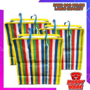 Happyware Nylon Bag for Travel with Zipper / Eco Bag /Sako Bag Makapal Big Size Heavy Duty
