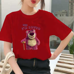[BISA COD] Baju Kaos Atasan Lotso Lucu Wanita Dewasa Jumbo Oversize Couple Tshirt T shirt Lengan Pendek