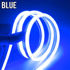 (8 สีให้เลือก) ไฟเส้นไฟแถบ LED นีออน แถบไฟยืดหยุ่น DC12V 5m แสงในร่มและกลางแจ้งไฟบ้านโคมไฟรถยนต์