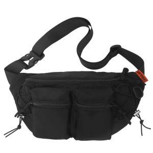 DINAH Y2k Men Waist Bag Nylon Large Capacity Sports Fanny Pack Fashion Crossbody Bag Multi-pocket Chest Bag Men