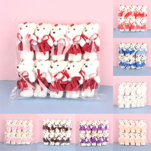 [Childhood MS] 10pcs 12cm หมีดอกไม้ช่อของเล่นการ์ตูนตุ๊กตาตุ๊กตาหมีช่อวันจบการศึกษาวันเกิดงานแต่งงานของขวัญปาร์ตี้ตกแต่ง