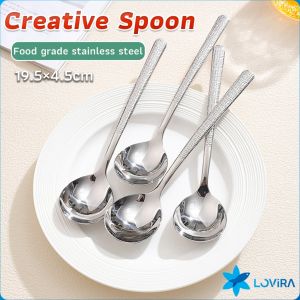 LoviRa Stainless Steel Spoon Family Soup Spoon Creative Metal Kitchen Cooking Spoon