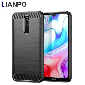 LIANPO For Redmi 8 Redmi 8A Phone Case Armor Carbon Fiber TPU Soft Silicone Back Cover Redmi 8 Case