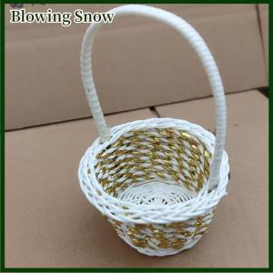 Blowing ตะกร้าสานใส่ดอกไม้ตะกร้ามือถือ1ชิ้นตะกร้าสำหรับงานเลี้ยงงานแต่งงาน