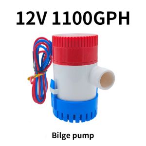 SQMETR 1Pcs 12V 24V Marine Bilge Pump 1100GPH Stainless Steel Shaft Submersible Water Pump Thermoplastic Body Bilge Drain Pump for Boat Yacht Motor Home Houseboat