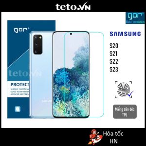 Bộ 4 Dán Dẻo Gor Samsung  S21 Ultra S22 Ultra/ S23 ULTRA/ S20 S20 Plus S20 UltraTrong Suốt 3D Dán Full Màn - Chính Hãng Gor.