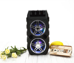 ลำโพง Bluetooth ไร้สาย ซับวูฟเฟอร์ (รองรับไมโครโฟน บลูทู ธ USB การ์ด TF วิทยุ) ลำโพง Bluetooth พกพา ไฟ LED สีสันส