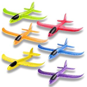 Large LED Airplane Aeroplane Toy Light Foam Outdoor Throwing Flying Glider Hand Throw Educational Plane Toy