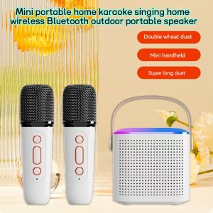 🇸🇬 [In Stock]NEW karaoke Set Wireless Bluetooth Speaker With 2 Wireless Microphones Portable Microphone powerhouse karaoke system Christmas Gift