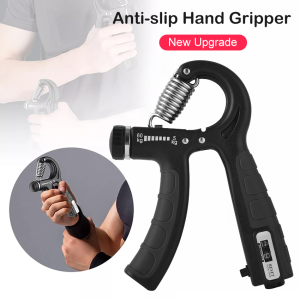 Hand Gripper 5-60KG Adjustable Resistance Automatic Counting Non-Slip Hand Grip Strength Trainer Fingers Wrist Arm Forearm Exerciser Muscle Training Home Gym Exercise Equipment(1 PC)