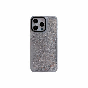 Silver Stars Quicksand Cover for iPhone 14 15 Case 16 17 Pro Max 17Pro Women Glitter Floating Sand Phone Coques Clear Hard Funda