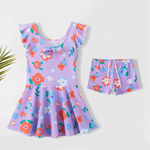 Váy Bơi +Kèm Quần Bé Gái Size Đại 2024 hiên thần_Hình Hoa - Váy Bơi QC cao cấp Size từ 12-40kg