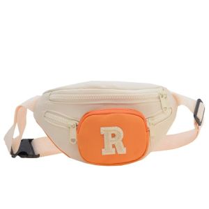 SUN ME Sports Childrens Waist Bag Korean Style Letter Kids Shoulder Bag Solid Color Lightweight Kids Chest Bag Boys