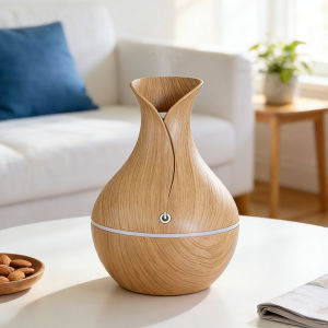 Ultrasonic Wood Grain Air Humidifier USB With 7 Color LED Lights Aromatherapy For Home