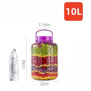 2L 3L 5L 8L 10L 15L 20liter glass pickle jar wine jar airtight container kitchen food storage big garapon glass pickling jar kimchi box with handle