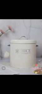 Rice Storage  with Lid and handle Kitchen Sealed Food Storage Bin Metal Storage Conners