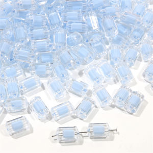 50Pcs 7x12mm Transparent Colorful Acrylic Multi-faceted Cylindrical Beads For Jewelry Making DIY Bracelet Necklace Accessories