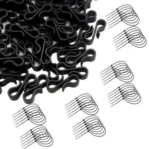 120pcs Gutter Hooks for Outdoor Lighting and Cable Organization Plastic S Shaped Clips Christmas Decoration Light Buckle