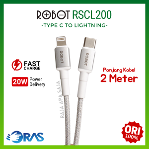 Kabel Data Charger Type C To Lightning 20W 2.4A Fast Charging PD Power Delivery IP Robot RSCL120