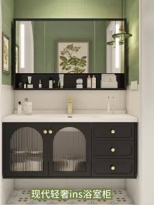 Black bathroom cabinet new internet famous washbasin