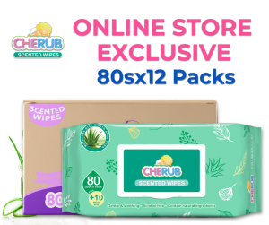 (Online Exclusive) Cherub Baby wipe Scented 80s X12 Packs