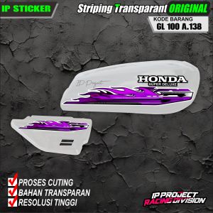(COD) STIKER STRIPING ORIGINAL MOTOR HONDA GL 100 VARIASI DESAIN RACING HOLOGRAM DAN TRANSPARAN