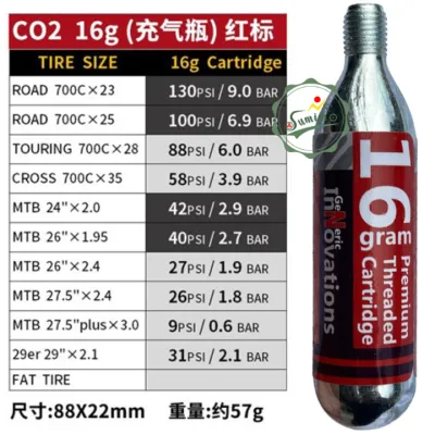 Bình khí CO2 16gram - Bình INNOVATIONS 16gram khí nén bơm bánh xe đạp