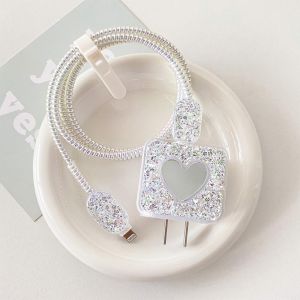 Cute Cable Protector for Apple 18W/20W USB-C Power Adapter Charger Silicone Data Lightning Cable USB Wire Saver Charger Protective Case