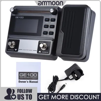 ammoon MOOER GE100 Guitar Multi-effects Processor Effect Pedal with Loop Recording(180 Seconds) Tuning Tap Tempo Rhythm Setting Scale & Chord Lesson Functions