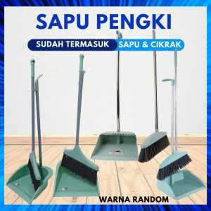 SAPU PENGKI 2IN1 SET SAPU CIKRAK PENGKI DUST BROOM HOME SET/ ALAT KEBERSIHAN VIRAL MODEL TERBARU