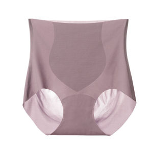 Women Antibacterial High Waist Panties Soft Silk Protein Material Non-marking Breathable Summer Plus Size Underwear L-2XL