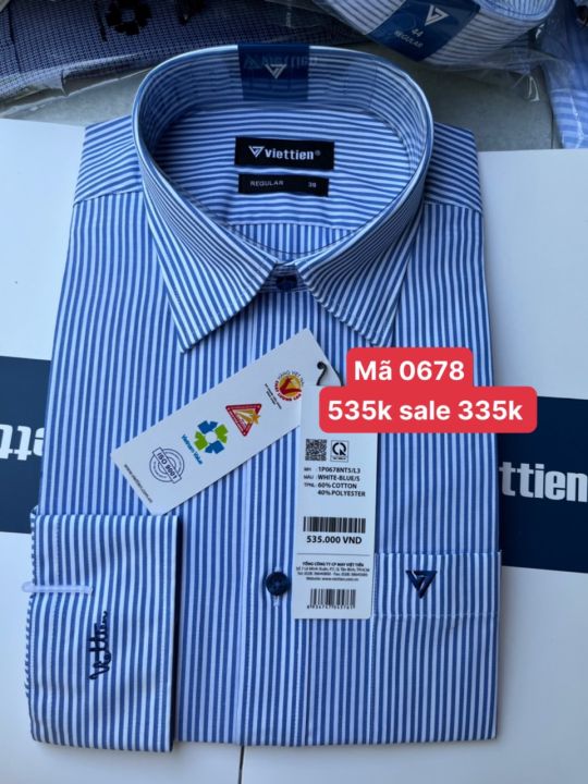Việt tiến áo sơ mi dài tay giá hãng 535k sale 335k form regular(tiêu ...