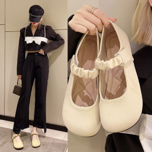 รองเท้าส้นเตี้ยสไตล์ฝรั่งเศสสำหรับผู้หญิง รองเท้า Mary Jane อเนกประสงค์รุ่นใหม่พร้อมพื้นรองเท้านุ่ม