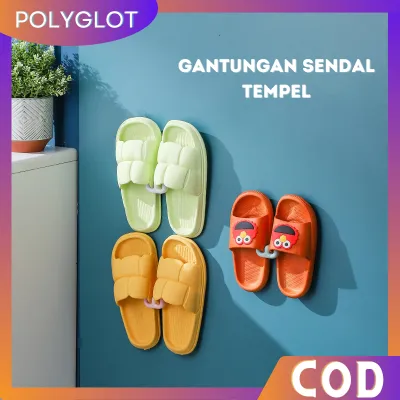 COD Kait Gantungan Tempel Dinding Serbaguna / Cantelan Hook 2 slot Sandal Handuk Baju Kamar Mandi Tidur Dapur