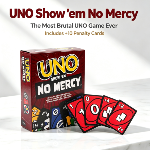 UNO No Mercy Game Box Matte Finish Gold Stamping Logo Smooth Rounded Corners