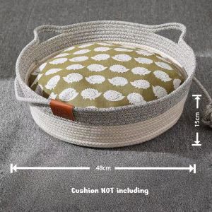 Pet Bed Cat Small Dog Deep Sleep Bed Hand-made Sisal Bed Cat-Head Design Handicraft